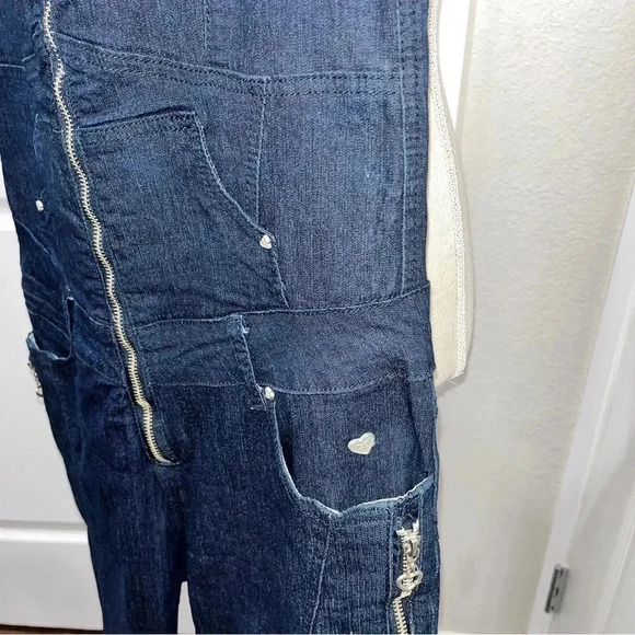 Denim zip front jumper overalls by Luxirie with pockets ❤️ - Picture 3 of 10